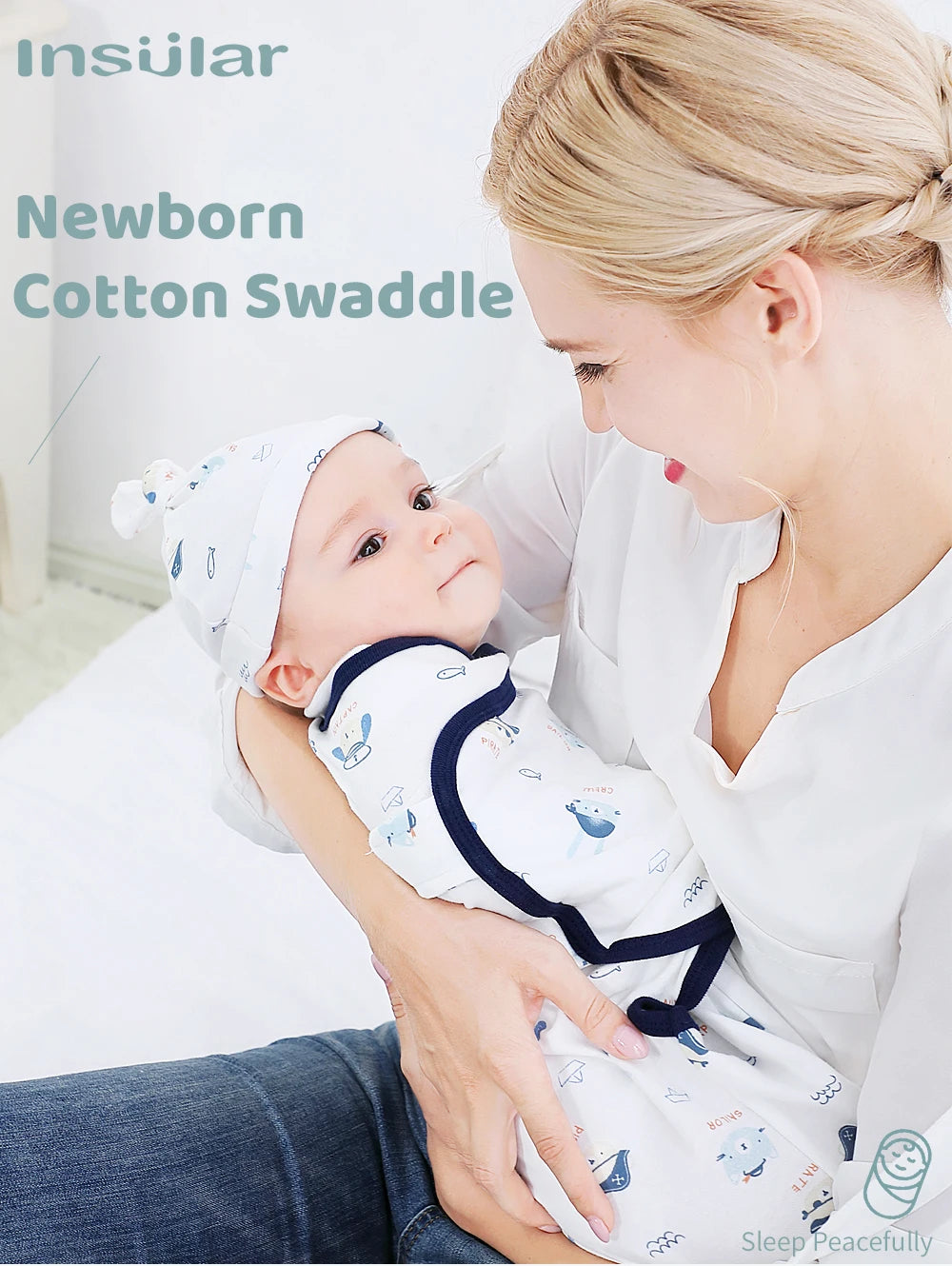 100% Cotton Newborn Swaddle Wrap for Calm, Cozy Sleep