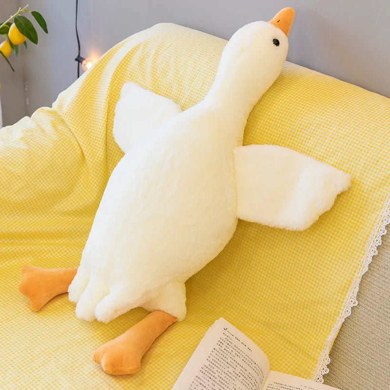 Goose Plush Pillow - Long Soft Stuffed Duck Cushion for Kids