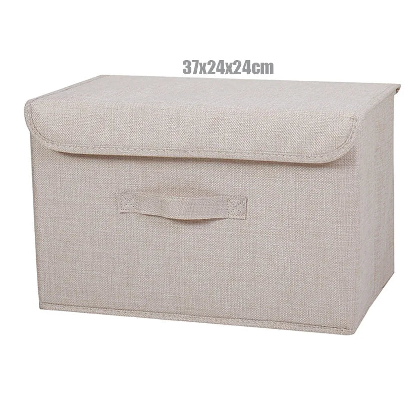 Fabric Organizer Bin with Lid for Home Storage