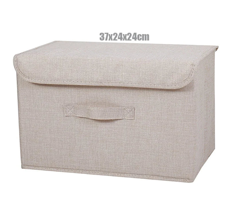 Fabric Organizer Bin with Lid for Home Storage
