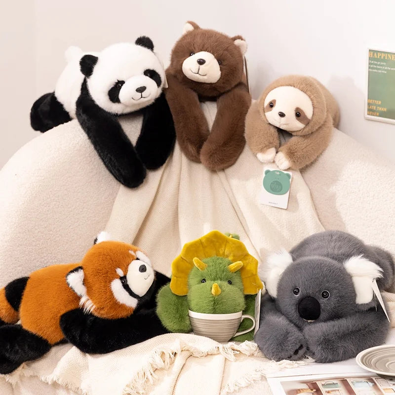 Long Arm Animal Plush Pillow - Soft Cuddly Stuffed Toy for Kids