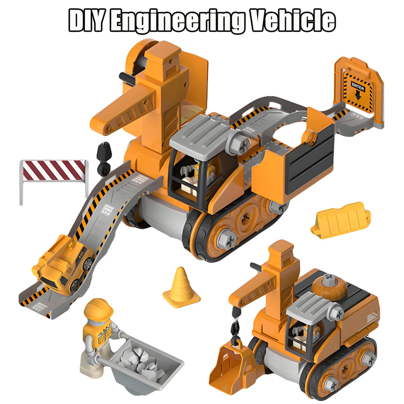 Kids DIY Engineering Vehicle with Electric Drill Toy Set
