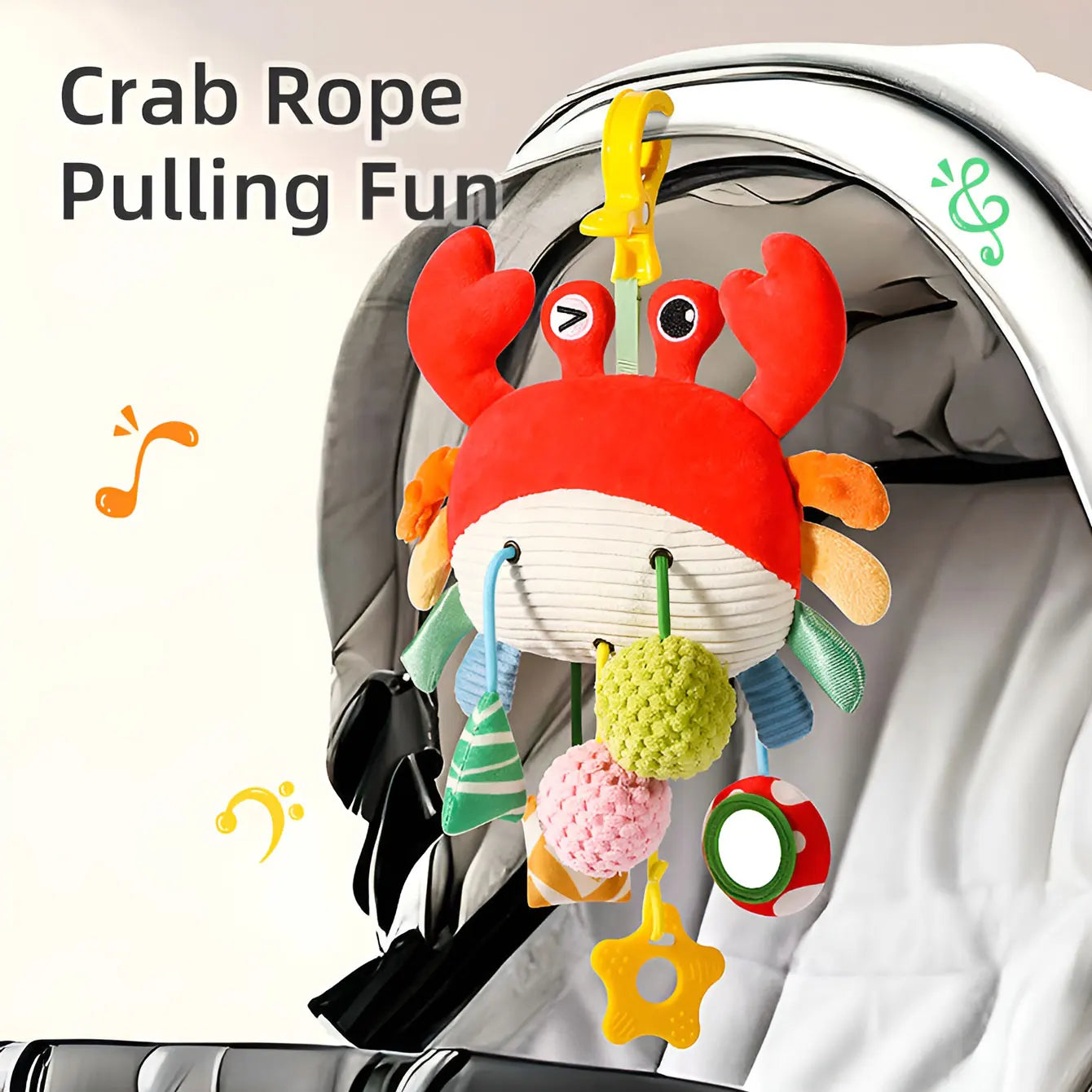 Hanging Baby Crib Toy Plush Bedbell with Pull String and Rattles