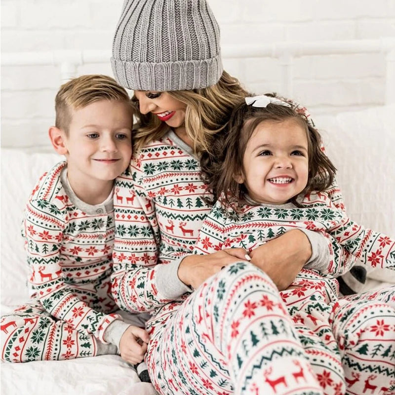 Festive Snowflake Family Matching Pajamas Set
