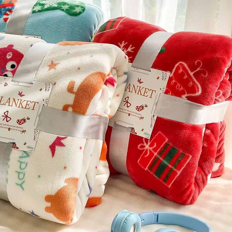 Christmas Flannel Blanket Soft Cozy Holiday Throw