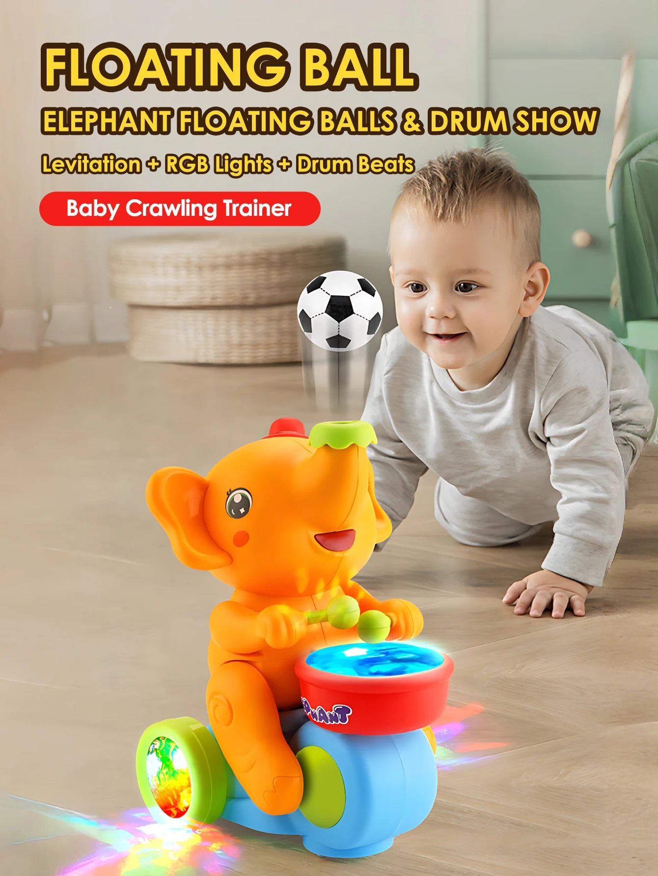 Elephant Floating Ball Toy with Lights and Music