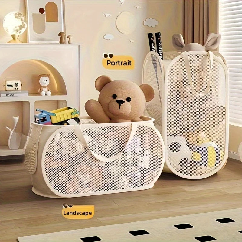 Foldable Mesh Toy Storage Basket