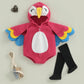 Baby Bird Costume Romper - Hooded Parrot Outfit with Wing Sleeves & Socks