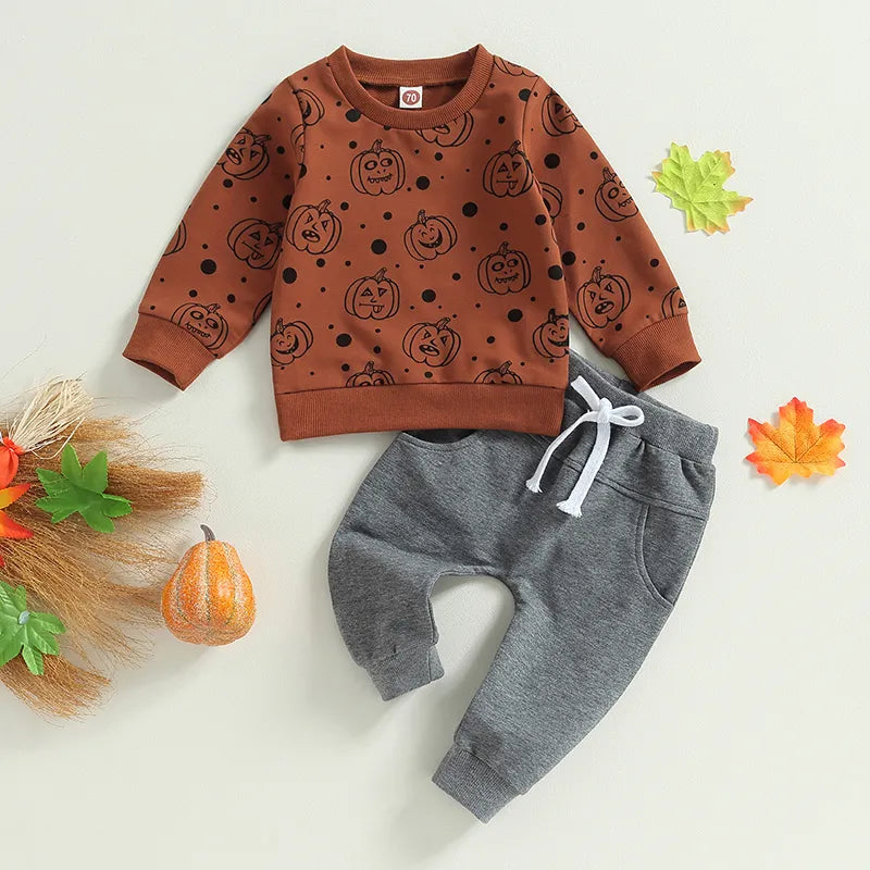 Pumpkin Dots Sweatshirt & Pants