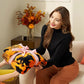 Halloween Throw Blanket - Soft Pumpkin & Bat Flannel Blanket for Bed, Sofa & Decor