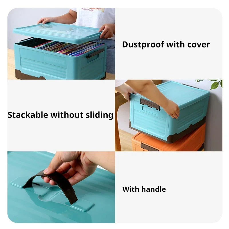 Colorful Foldable Storage Crates with Lids