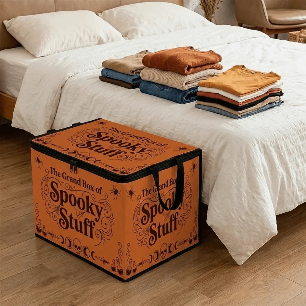 Halloween Storage Box - Spooky Stuff Organiser Bin with Lid