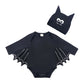 Baby Bat Romper Costume - Black Halloween Jumpsuit with Wing Sleeves