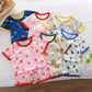 Short Sleeve Kids Pyjama Set with Cute Cartoon Prints