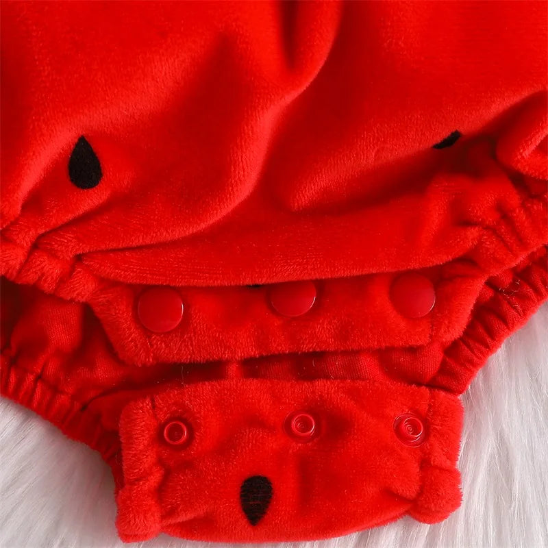 Baby Strawberry Costume - Sleeveless Fruit Romper Outfit with Hat