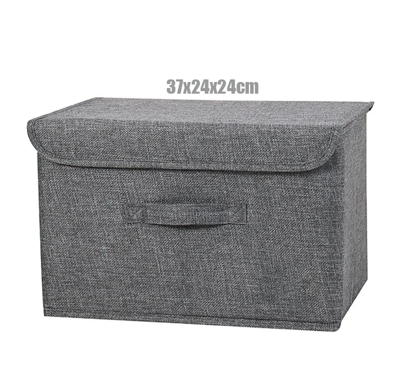Fabric Organizer Bin with Lid for Home Storage