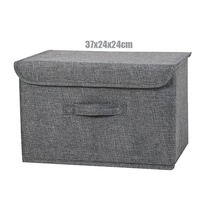 Fabric Organizer Bin with Lid for Home Storage