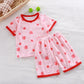 Short Sleeve Kids Pyjama Set with Cute Cartoon Prints