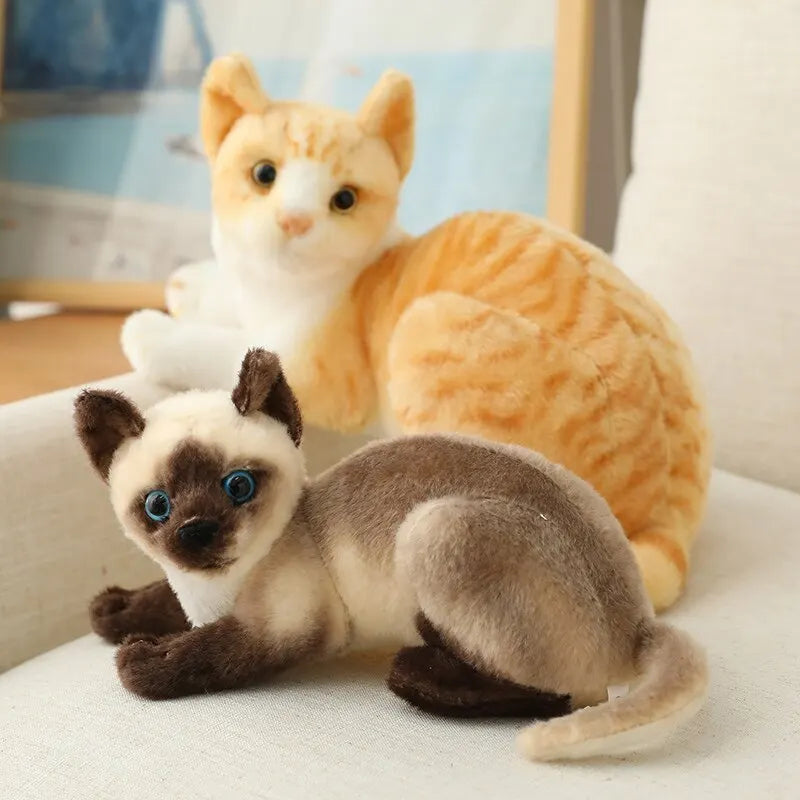 Cat Plush Toy - Soft Realistic Stuffed Cat for Kids & Nursery Decor