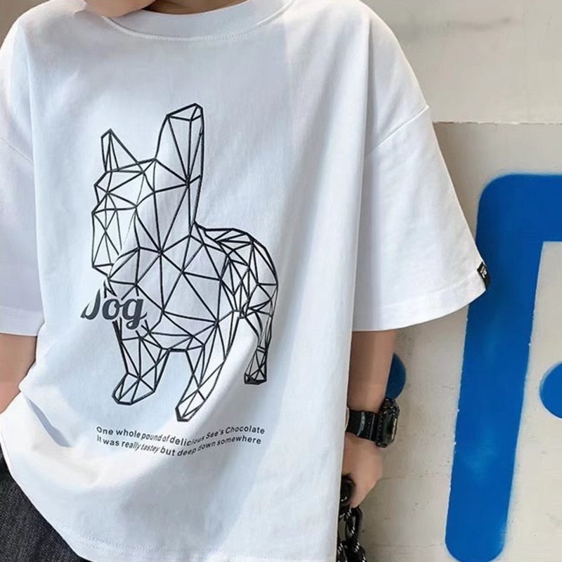 Geometric Bulldog Crew Neck