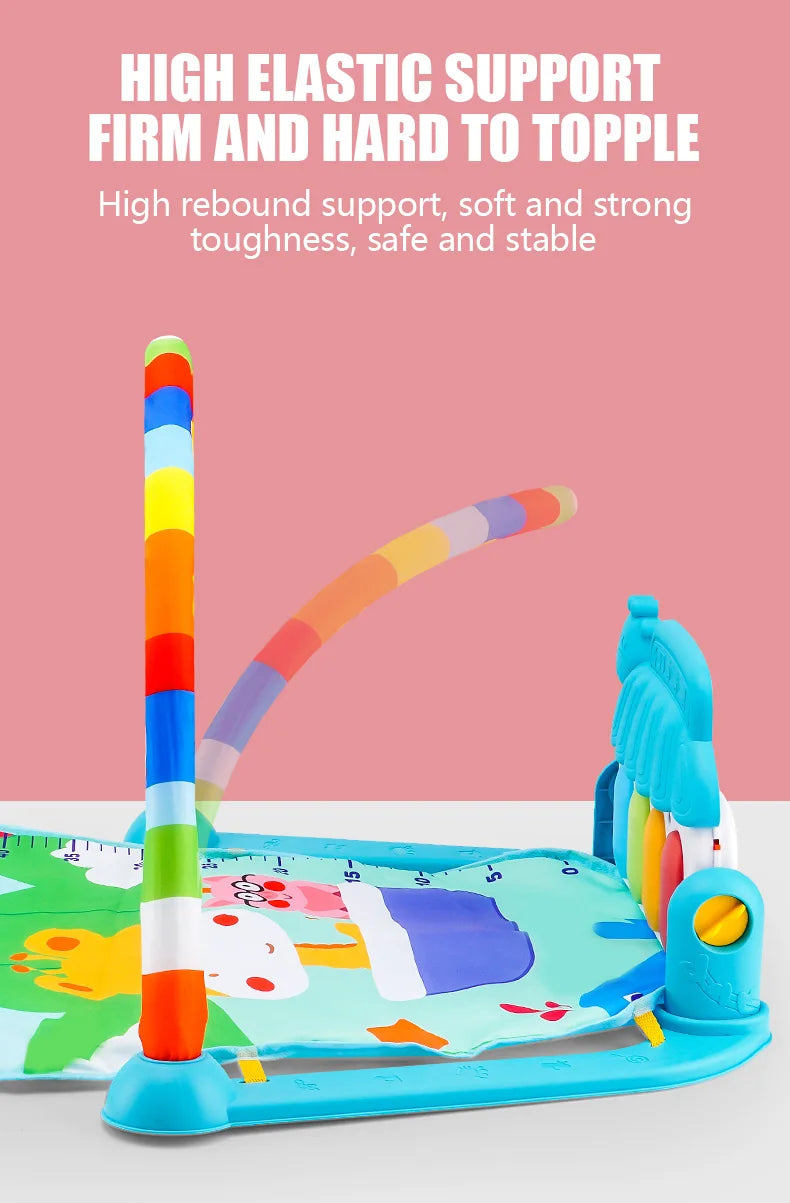 Baby Piano Play Gym with Music Mat and Sensory Toys