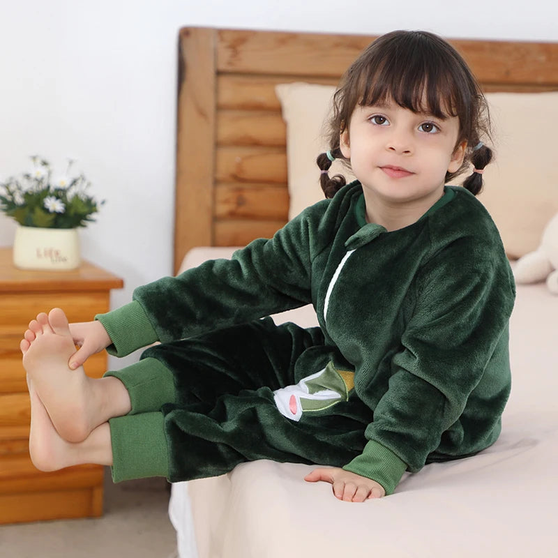 Warm Flannel Kids Sleepsack Pyjamas with Cute Cartoon Animal Prints