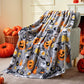 Halloween Throw Blanket - Soft Pumpkin & Bat Flannel Blanket for Bed, Sofa & Decor