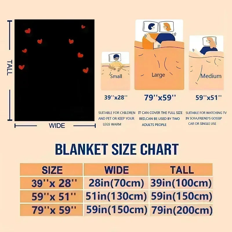 Halloween Throw Blanket - Soft Pumpkin & Bat Flannel Blanket for Bed, Sofa & Decor