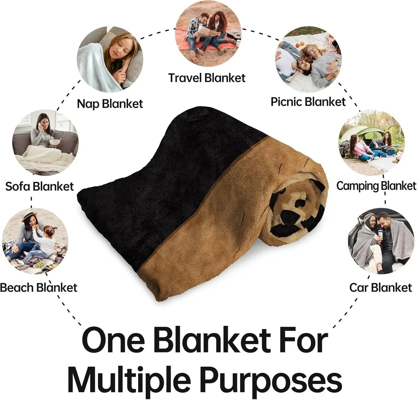 Halloween Throw Blanket - Soft Pumpkin & Bat Flannel Blanket for Bed, Sofa & Decor