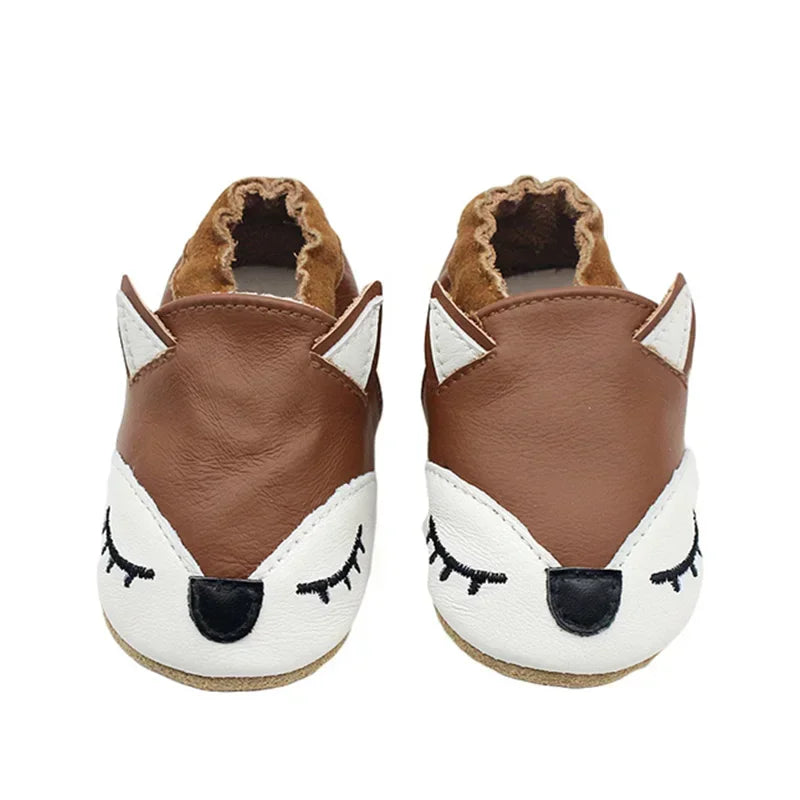 WildStep Leather Baby Moccasins | Animal Soft Sole First Walker Shoes 0-24M