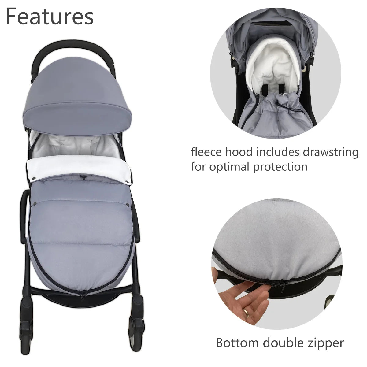 Waterproof Stroller Footmuff Sleeping Bag for Warm, Cozy Pram Rides