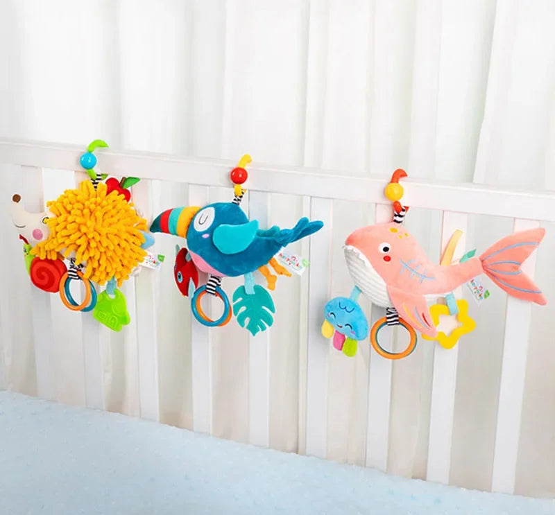 Soft Plush Animal Rattle Toy | Teething & Crib Hanging Toy for Infants