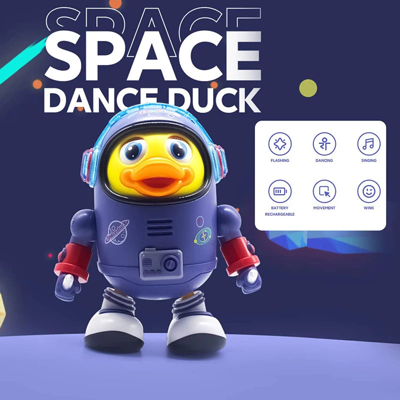 Space Duck Dancing Robot Toy with Lights and Music