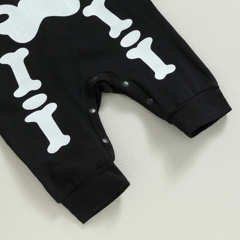 Skeleton Print Baby/Infant Jumpsuit with Hat