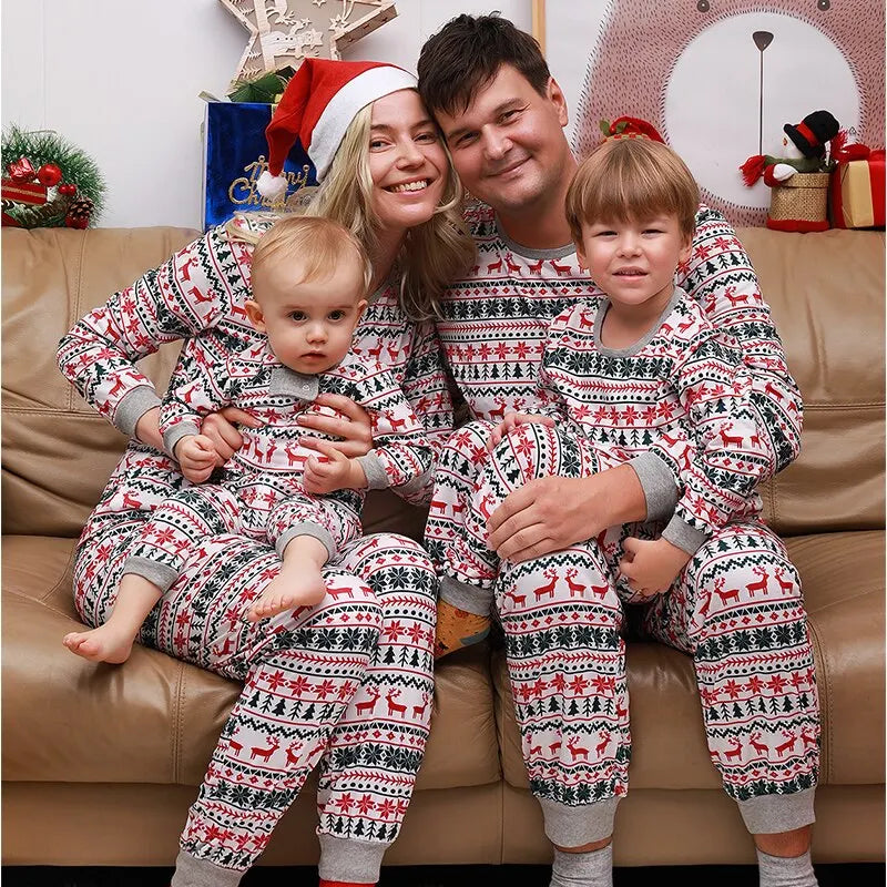 Festive Snowflake Family Matching Pajamas Set