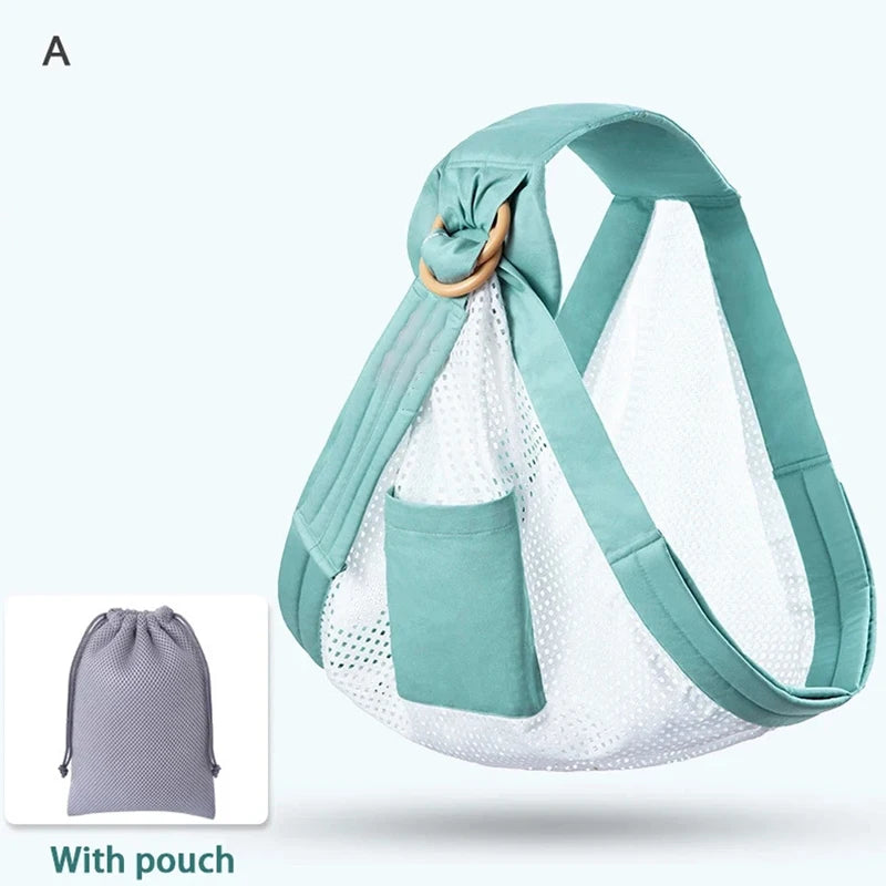 Adjustable Baby Wrap Carrier & Nursing Cover – Soft Breathable Sling (0–36 Months)