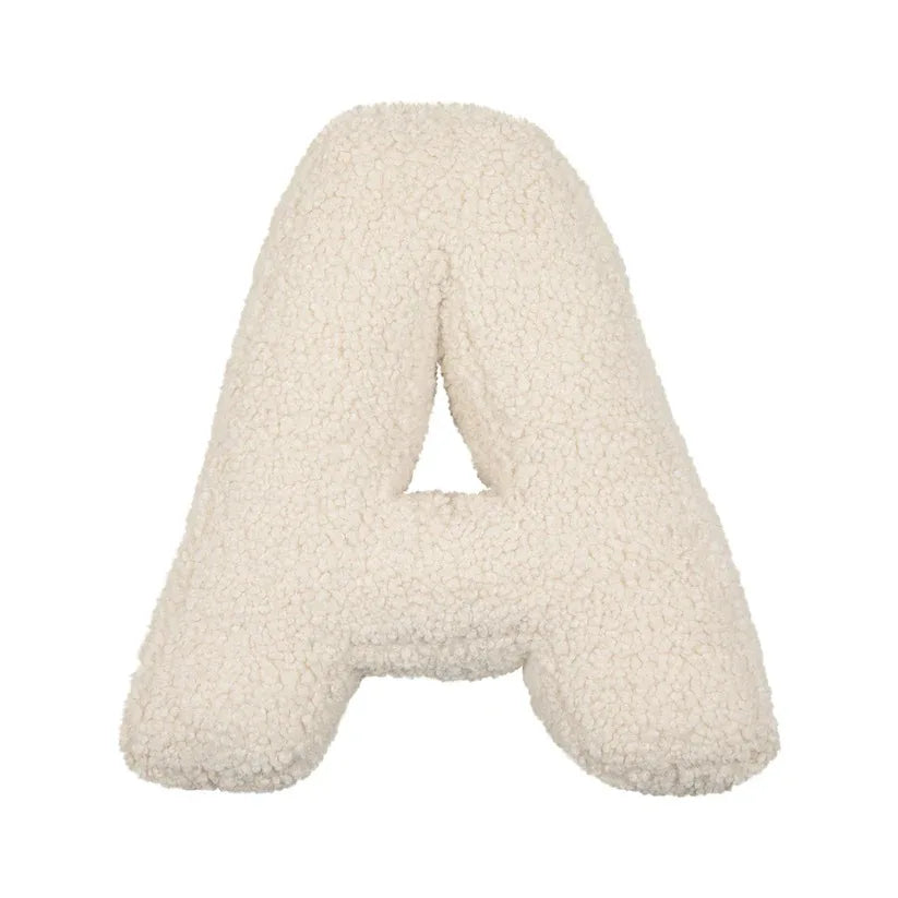 Lambswool Alphabet Pillows – Soft Plush Letter Cushion for Nursery and Playrooms