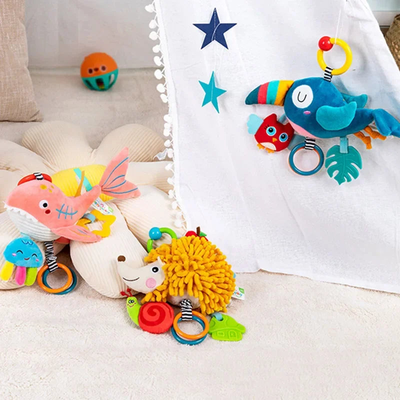 Soft Plush Animal Rattle Toy | Teething & Crib Hanging Toy for Infants