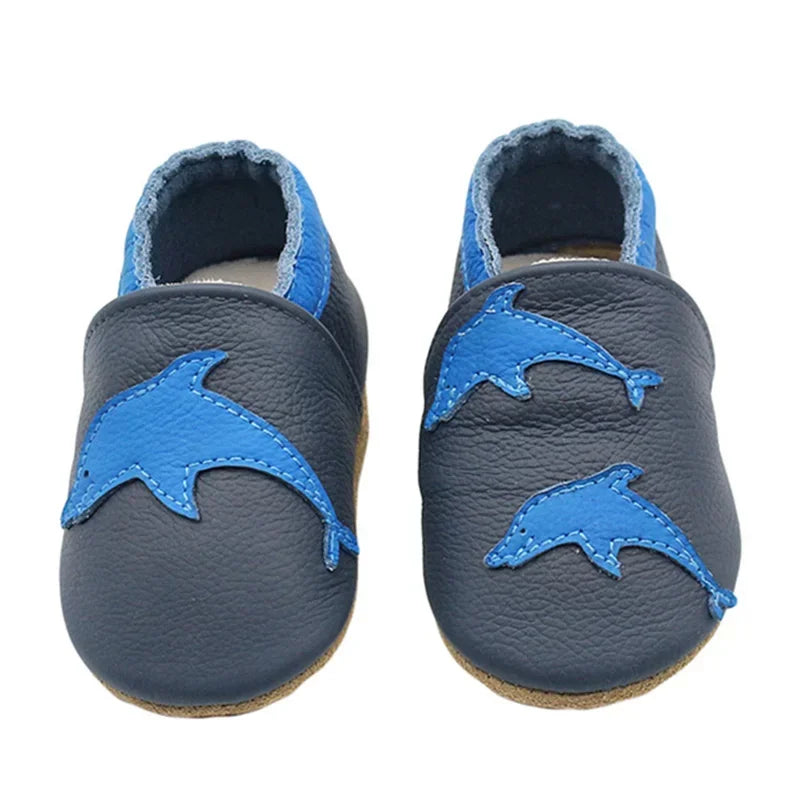 WildStep Leather Baby Moccasins | Animal Soft Sole First Walker Shoes 0-24M
