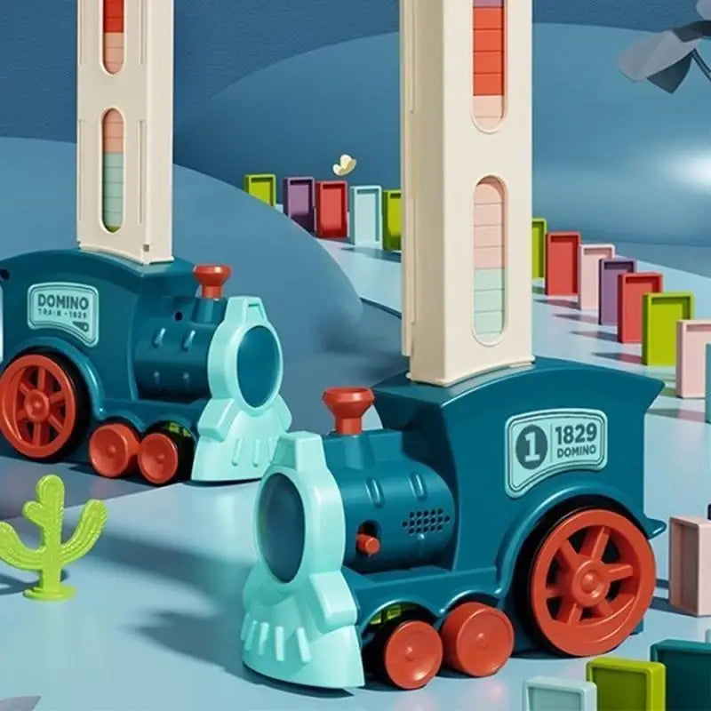 Domino Train Set for Kids with Light and Sound