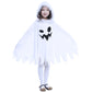 Kids Glow Ghost Costume - White Halloween Cape Outfit with Hood