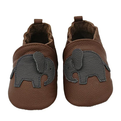 WildStep Leather Baby Moccasins | Animal Soft Sole First Walker Shoes 0-24M