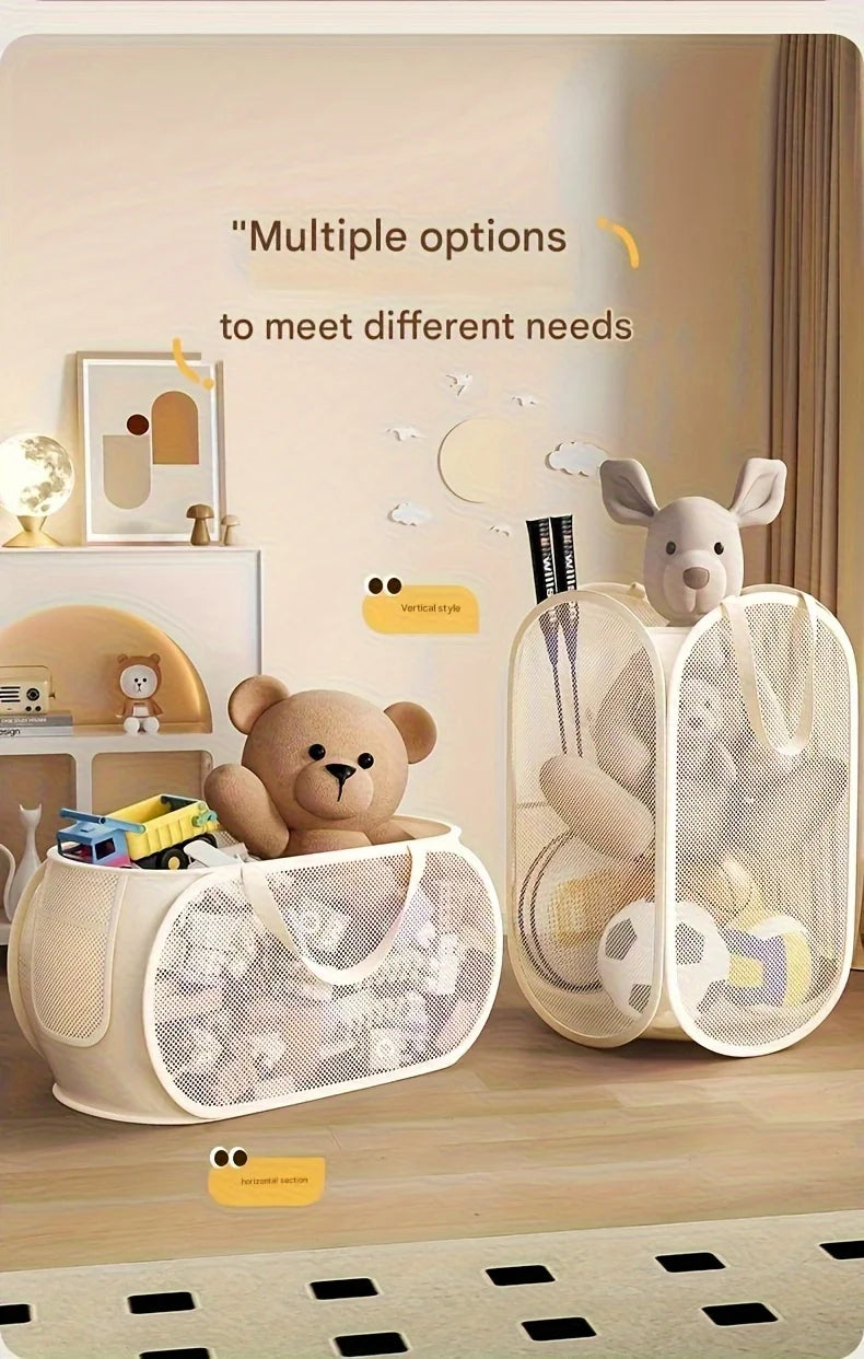 Foldable Mesh Toy Storage Basket