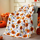 Halloween Throw Blanket - Soft Pumpkin & Bat Flannel Blanket for Bed, Sofa & Decor