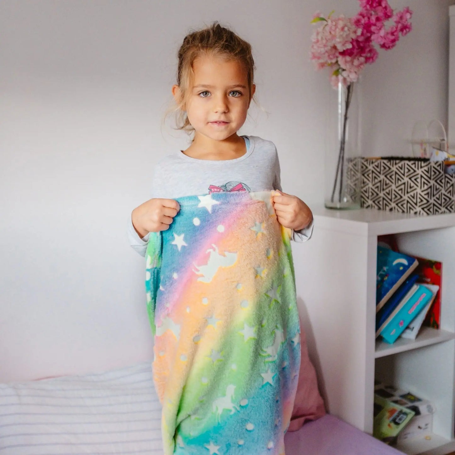 Glow Mermaid Tail Blanket - Soft Wearable Fleece Blanket for Kids