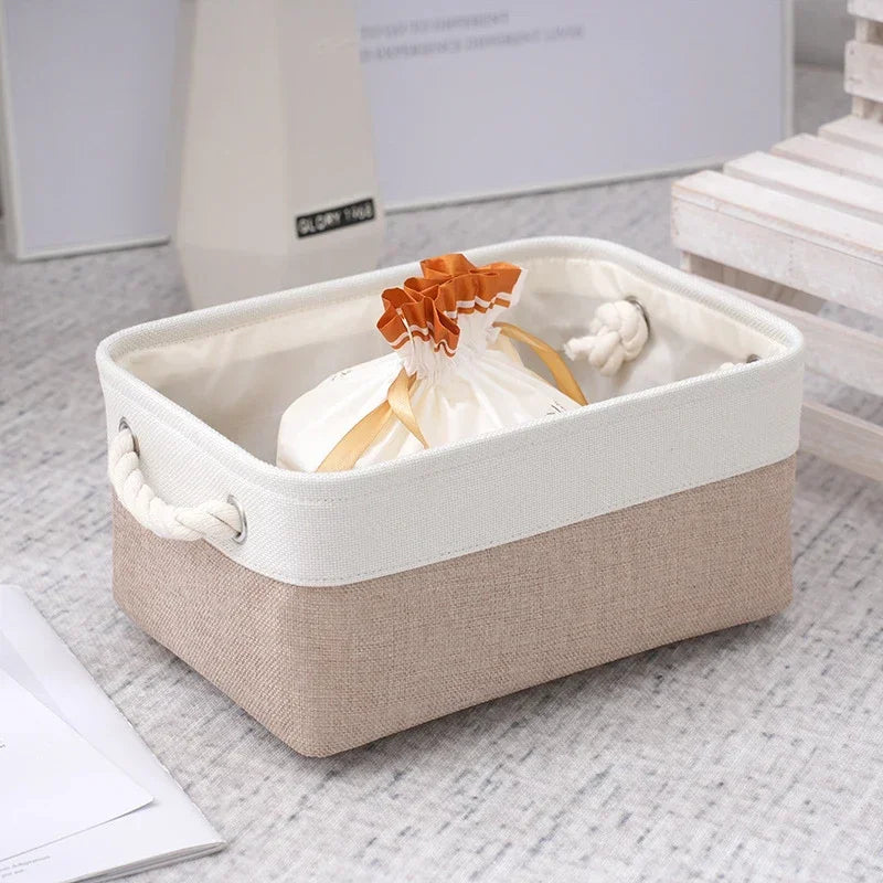 Linen Storage Baskets with Rope Handles