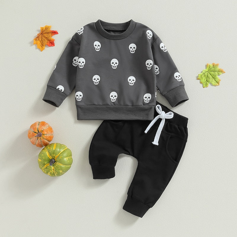 Skull Print Baby/Infant Sweatshirt & Pants