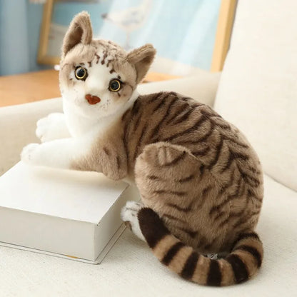 Cat Plush Toy - Soft Realistic Stuffed Cat for Kids & Nursery Decor