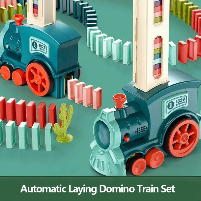 Domino Train Set for Kids with Light and Sound