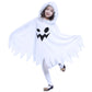 Kids Glow Ghost Costume - White Halloween Cape Outfit with Hood